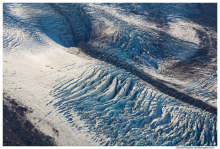 Open Crevasse, Carbon Glacier From Burroughs Mountain, Mount Rainier National Park, Washington State