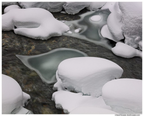 Ice Sheets and Fresh Powder, South Fork Snoqualmie River, Washington State